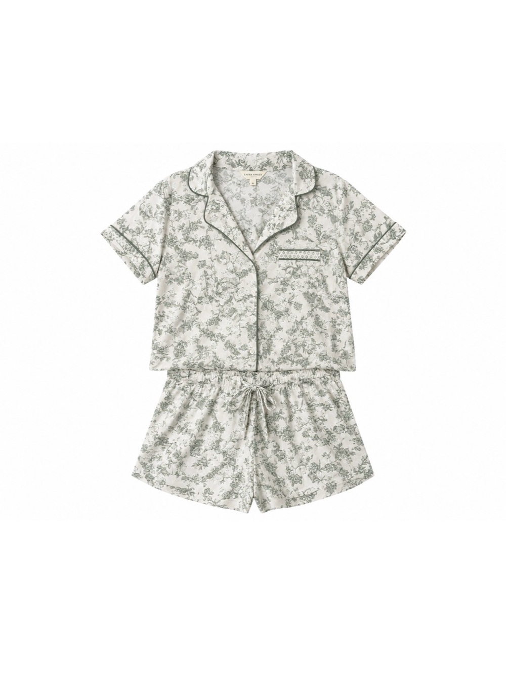 Laura Ashley short sleeve button up pajama set in soft floral